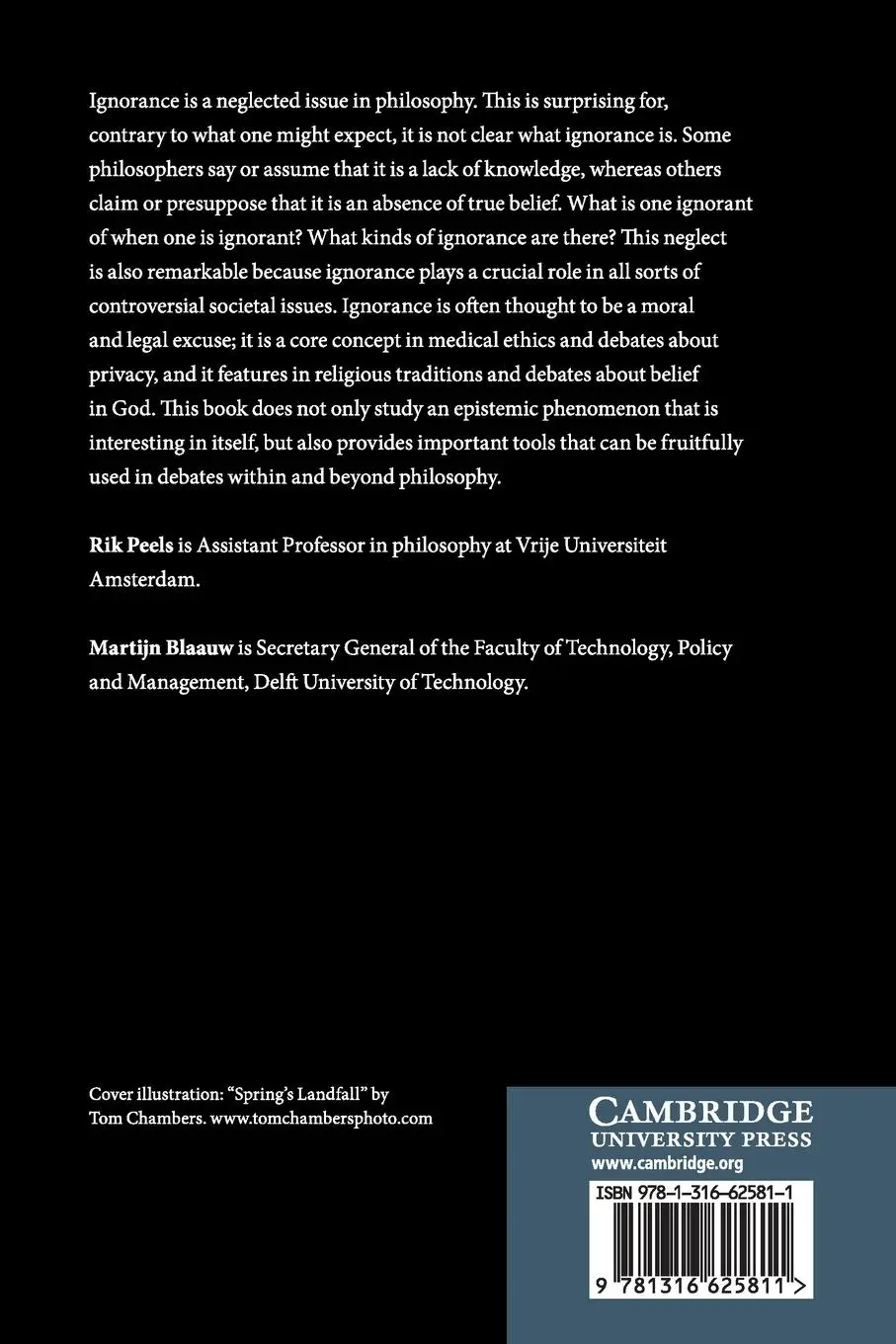 Rückseite: 9781316625811 | The Epistemic Dimensions of Ignorance | Rik Peels (u. a.) | Buch