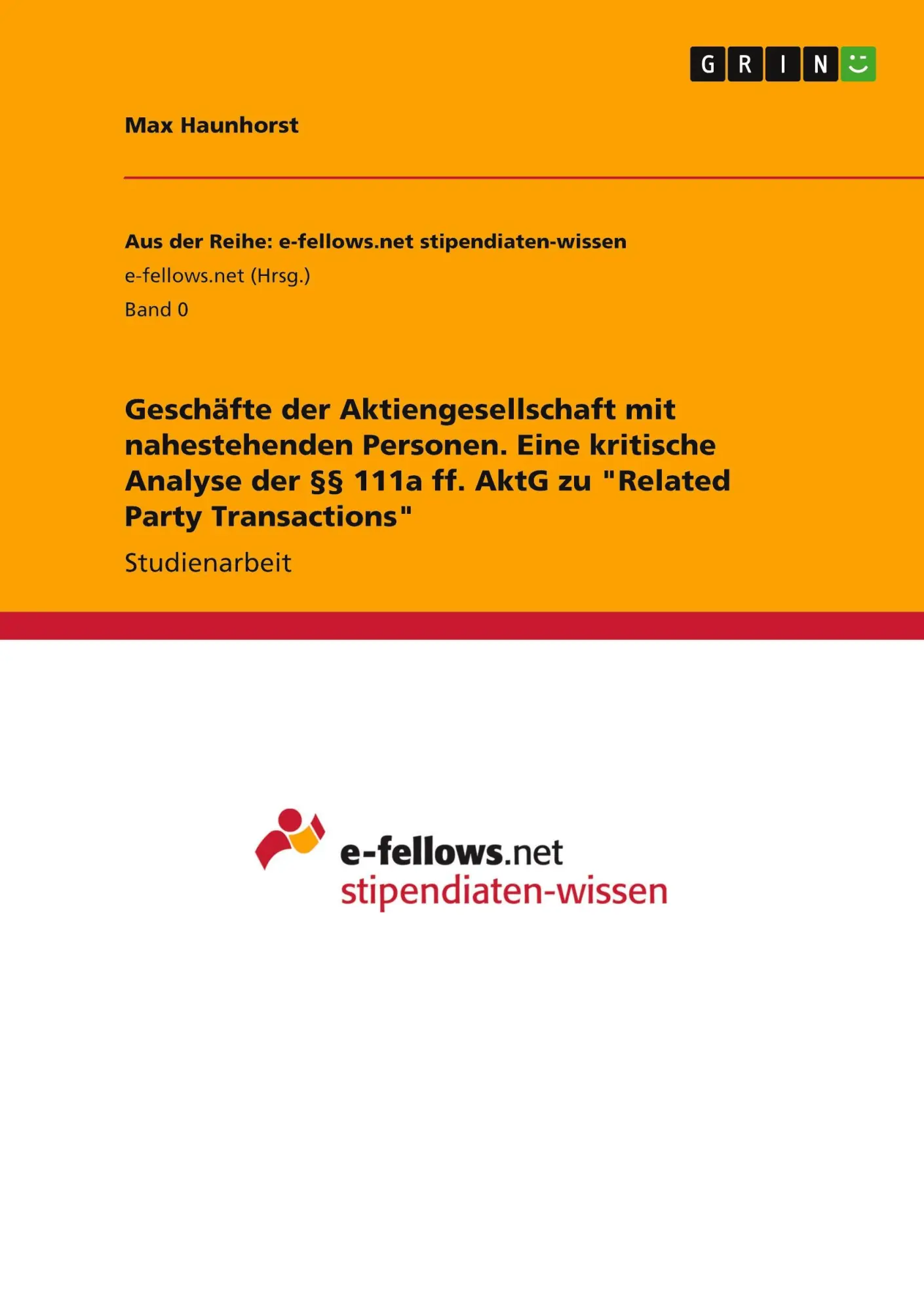 Cover: 9783389005811 | Geschäfte der Aktiengesellschaft mit nahestehenden Personen. Eine...