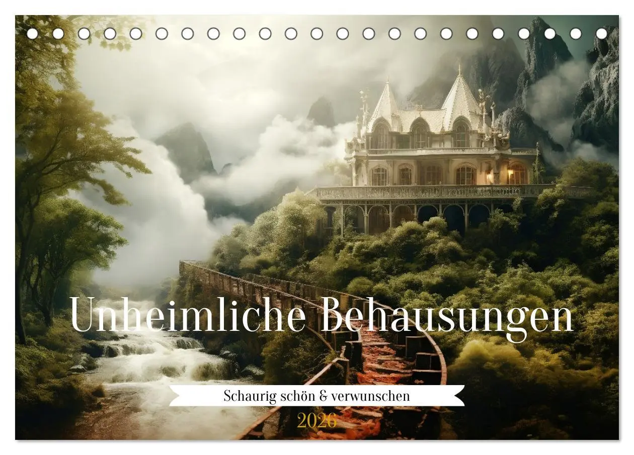 Cover: 9783457485811 | Unheimliche Behausungen (Tischkalender 2026 DIN A5 quer), CALVENDO...