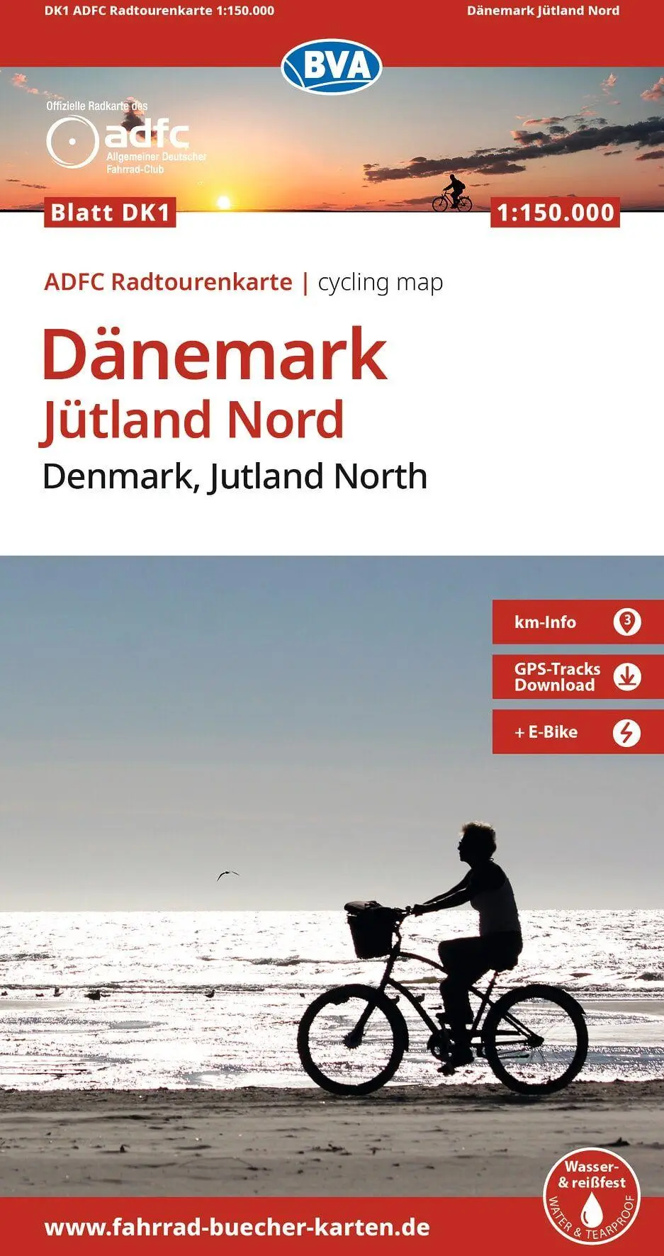 Cover: 9783991545811 | BVA ADFC Radtourenkarte Dänemark, Jütland Nord/Denmark, Jutland...