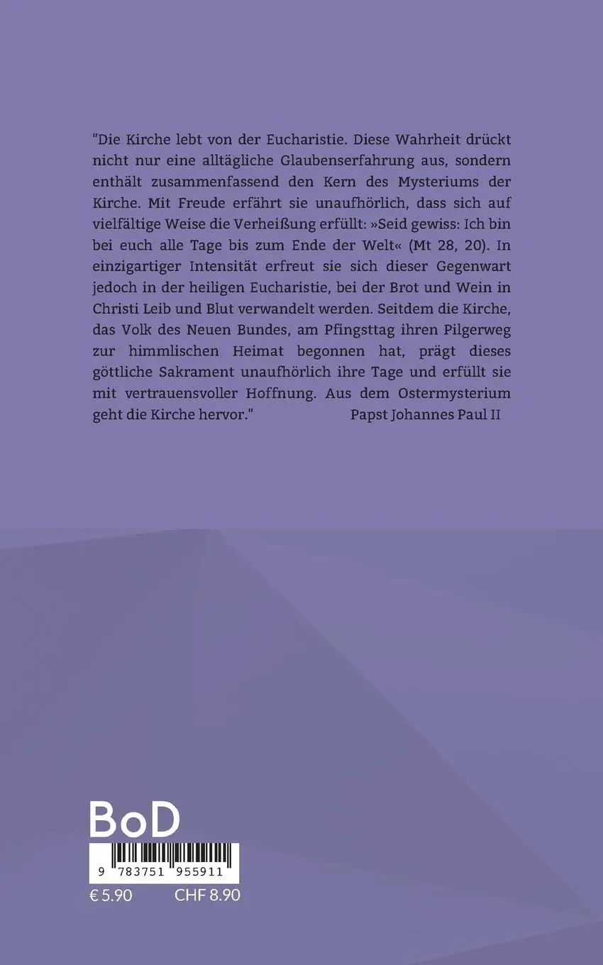 Rückseite: 9783751955911 | Enzyklika Ecclesia Eucharistia | Papst Johannes Paul II | Taschenbuch