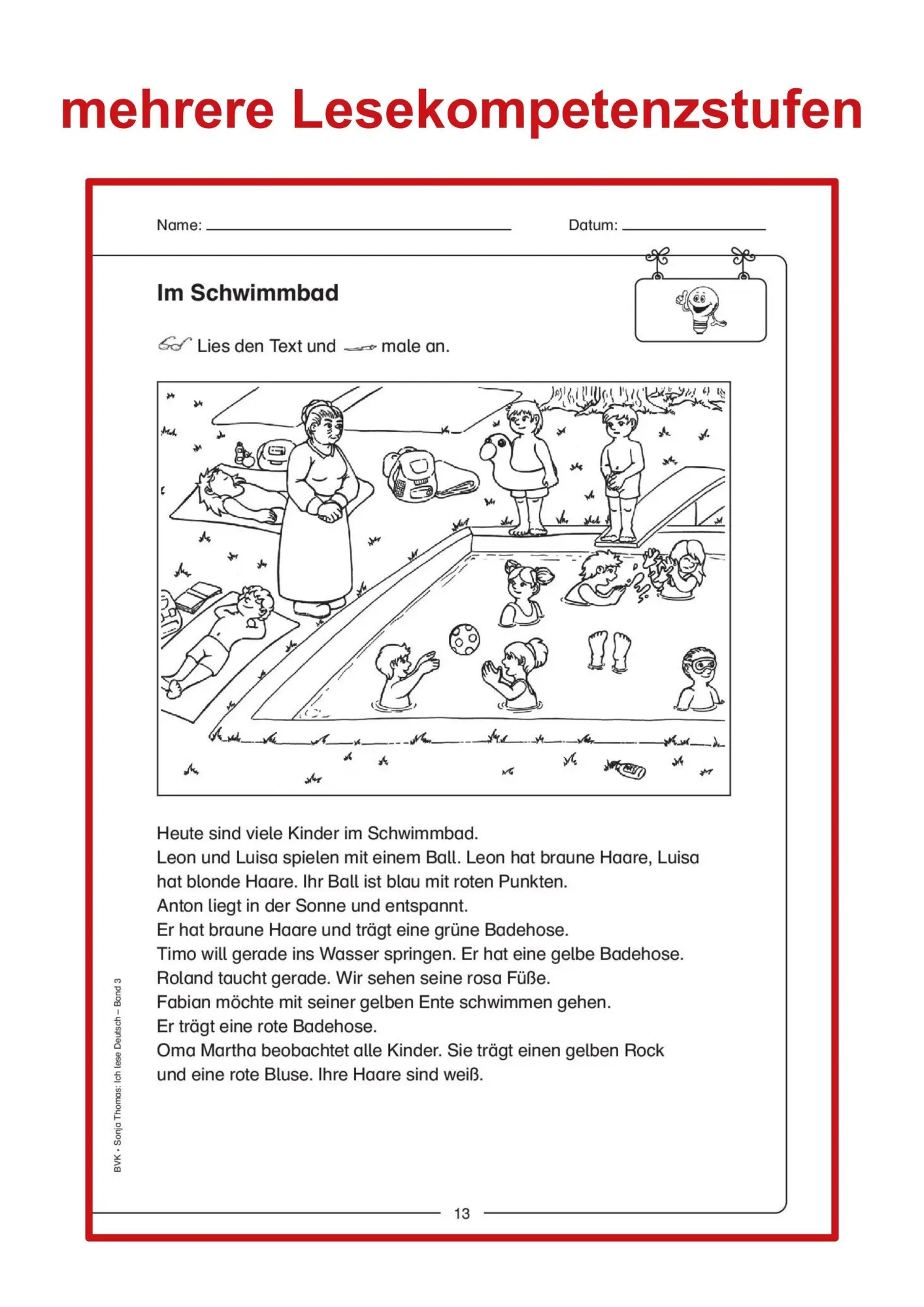 Bild: 9783867405911 | Ich lese Deutsch Band 3 | Sonja Thomas | Broschüre | 24 S. | Deutsch