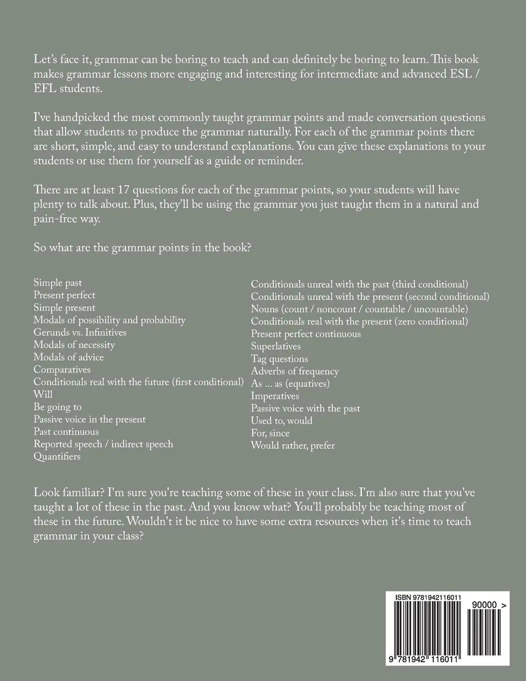 Rückseite: 9781942116011 | 500 Grammar Based Conversation Questions | Larry Pitts | Taschenbuch
