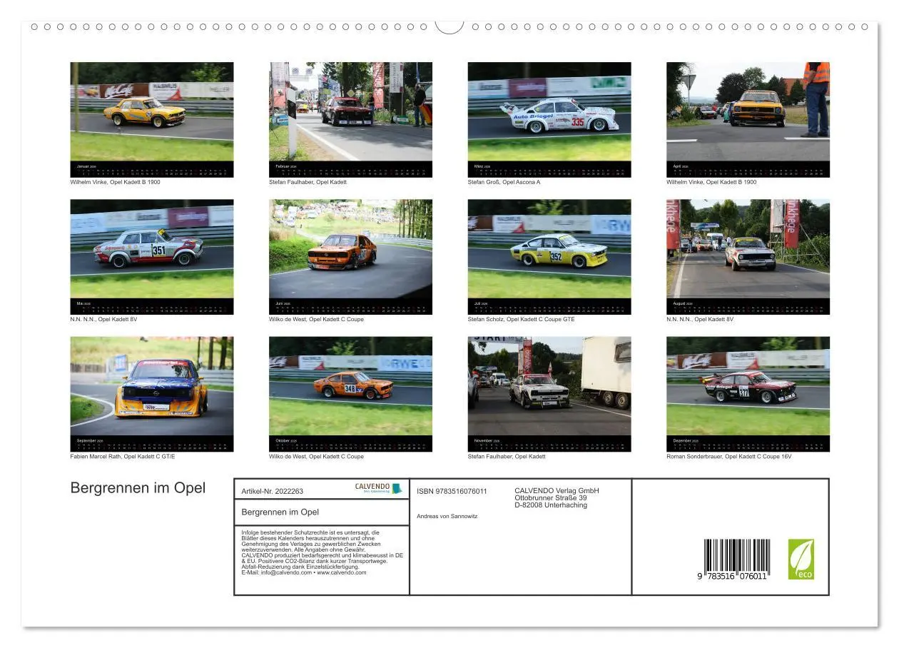 Bild: 9783516076011 | Bergrennen im Opel (hochwertiger Premium Wandkalender 2026 DIN A2...