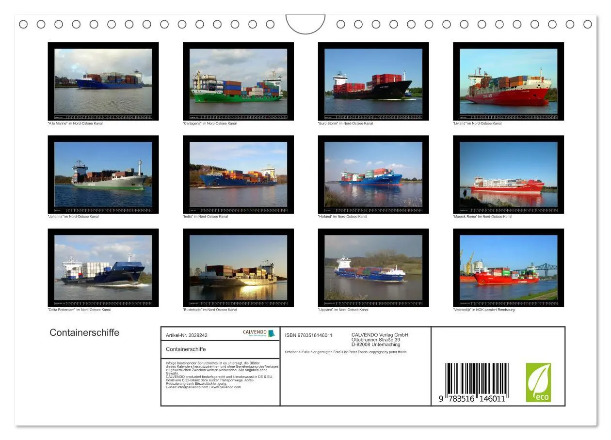 Bild: 9783516146011 | Containerschiffe (Wandkalender 2026 DIN A4 quer), CALVENDO...