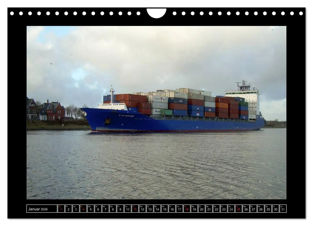 Bild: 9783516146011 | Containerschiffe (Wandkalender 2026 DIN A4 quer), CALVENDO...