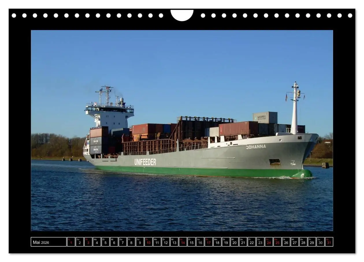 Bild: 9783516146011 | Containerschiffe (Wandkalender 2026 DIN A4 quer), CALVENDO...