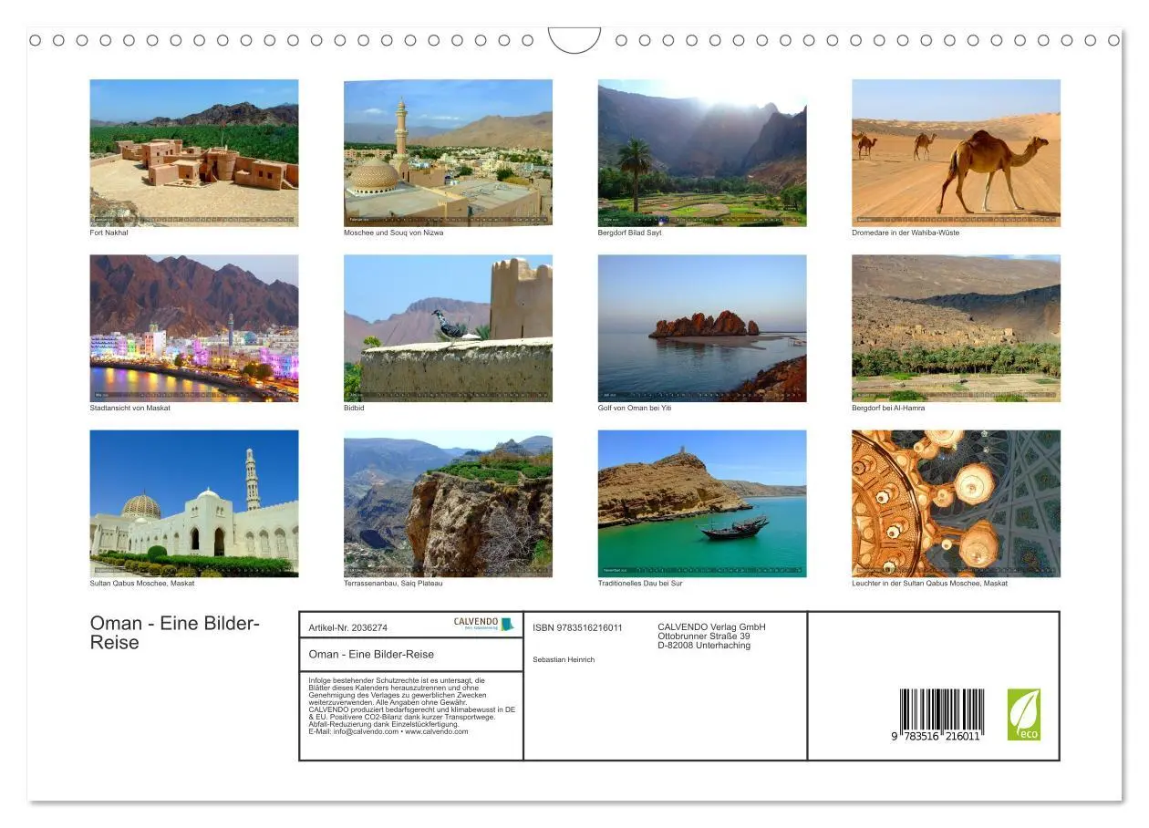 Bild: 9783516216011 | Oman - Eine Bilder-Reise (Wandkalender 2026 DIN A3 quer), CALVENDO...