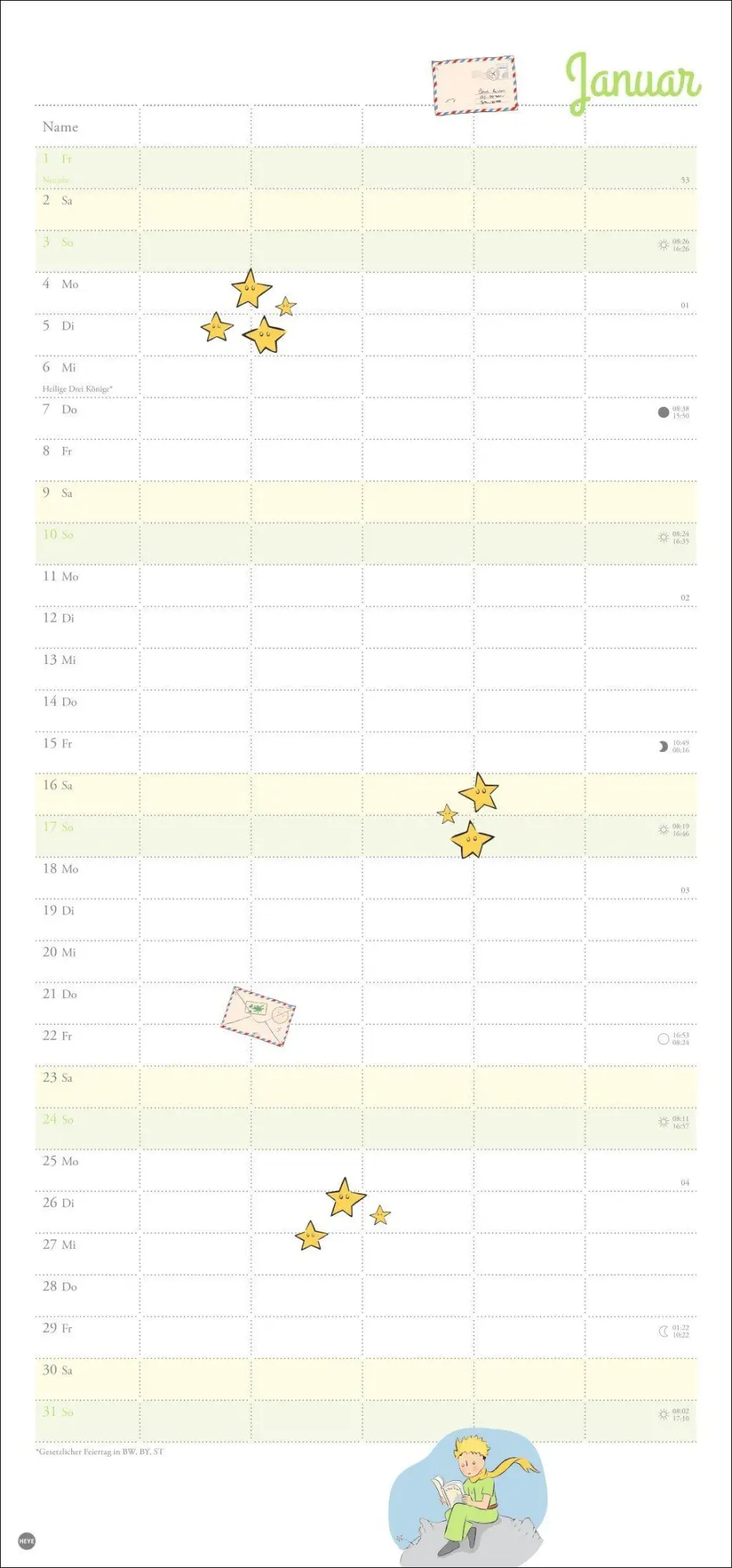 Bild: 9783756416011 | Der Kleine Prinz Familienplaner 2027 | Heye | Kalender | Spiralbindung