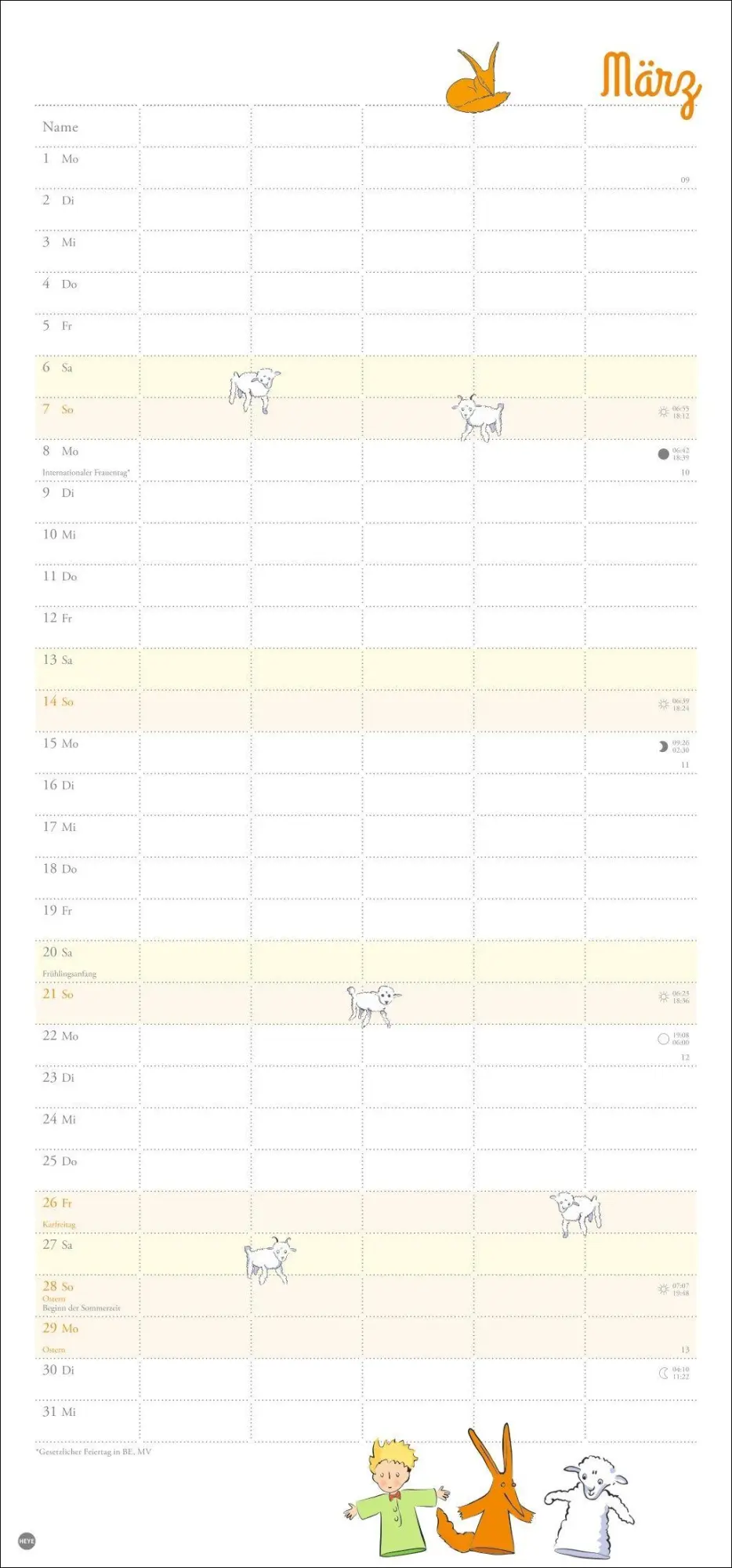 Bild: 9783756416011 | Der Kleine Prinz Familienplaner 2027 | Heye | Kalender | Spiralbindung