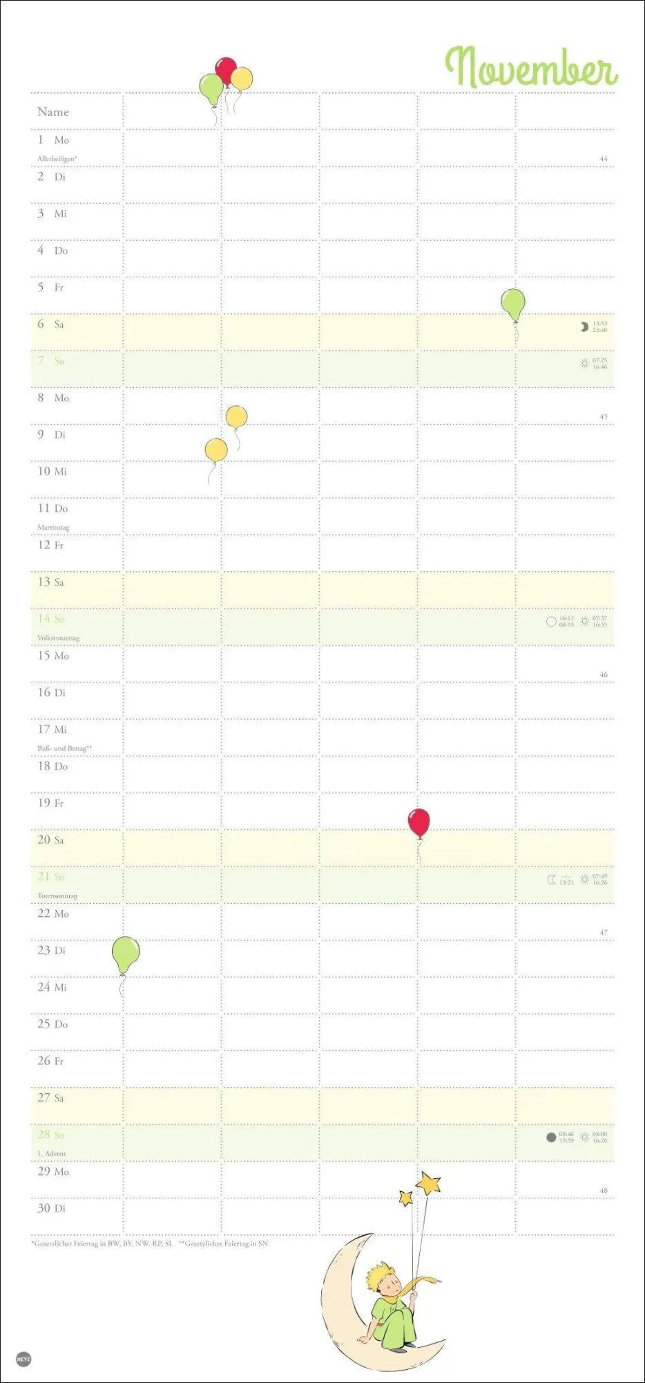 Bild: 9783756416011 | Der Kleine Prinz Familienplaner 2027 | Heye | Kalender | Spiralbindung