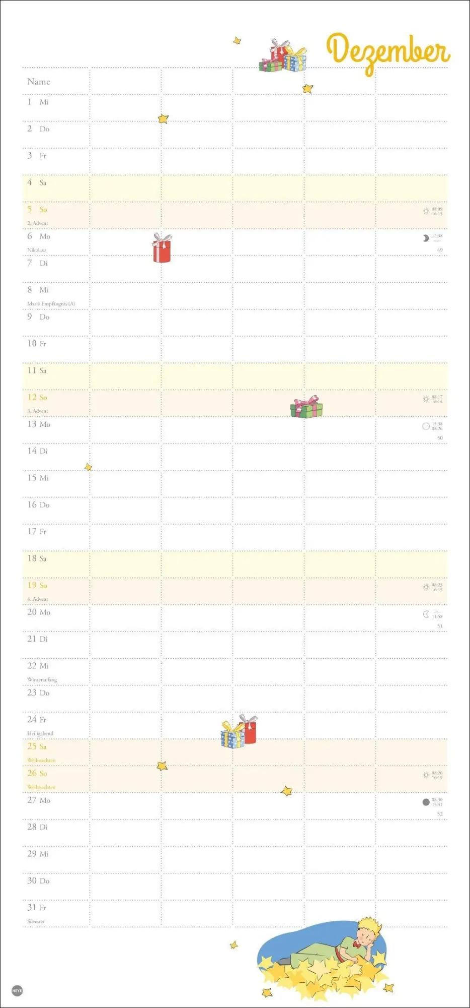 Bild: 9783756416011 | Der Kleine Prinz Familienplaner 2027 | Heye | Kalender | Spiralbindung