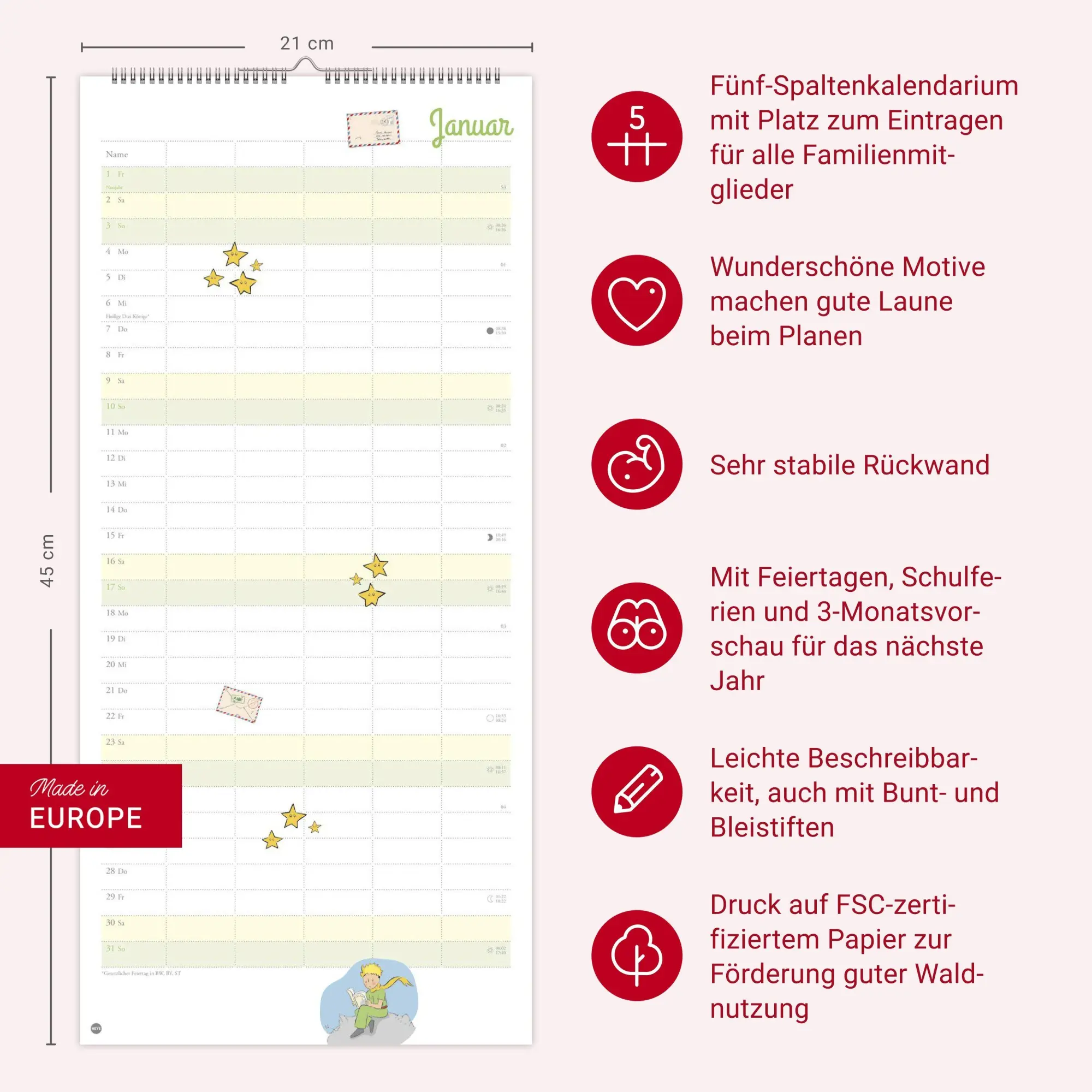 Bild: 9783756416011 | Der Kleine Prinz Familienplaner 2027 | Heye | Kalender | Spiralbindung