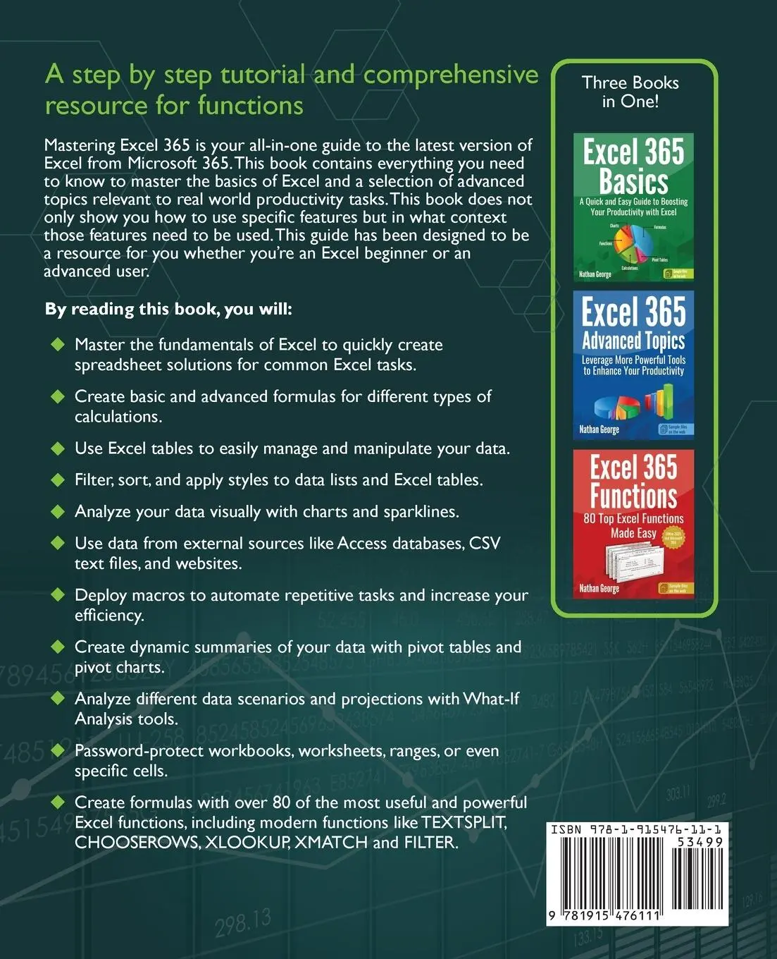 Rückseite: 9781915476111 | Mastering Excel 365 | An All-in-One Tutorial Resource | Nathan George