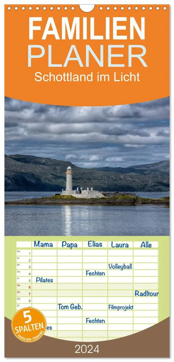Cover: 9783516516111 | Familienplaner 2026 - Schottland im Licht mit 5 Spalten...