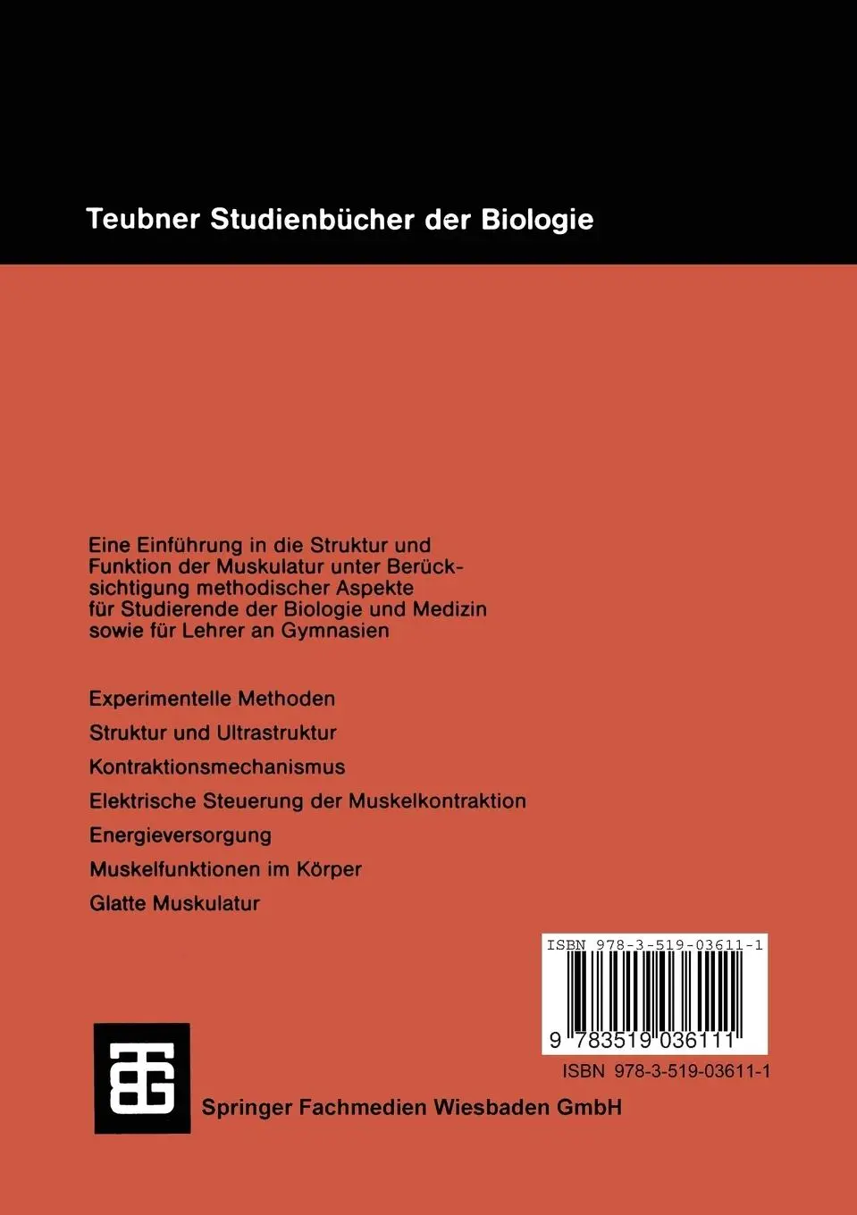 Rückseite: 9783519036111 | Muskel | Struktur und Funktion | Douglas Robert Wilkie | Taschenbuch