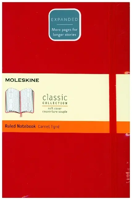 Cover: 8053853606211 | Moleskine classic, Notizbuch Erweitert Large/A5 Liniert, Scharlachrot