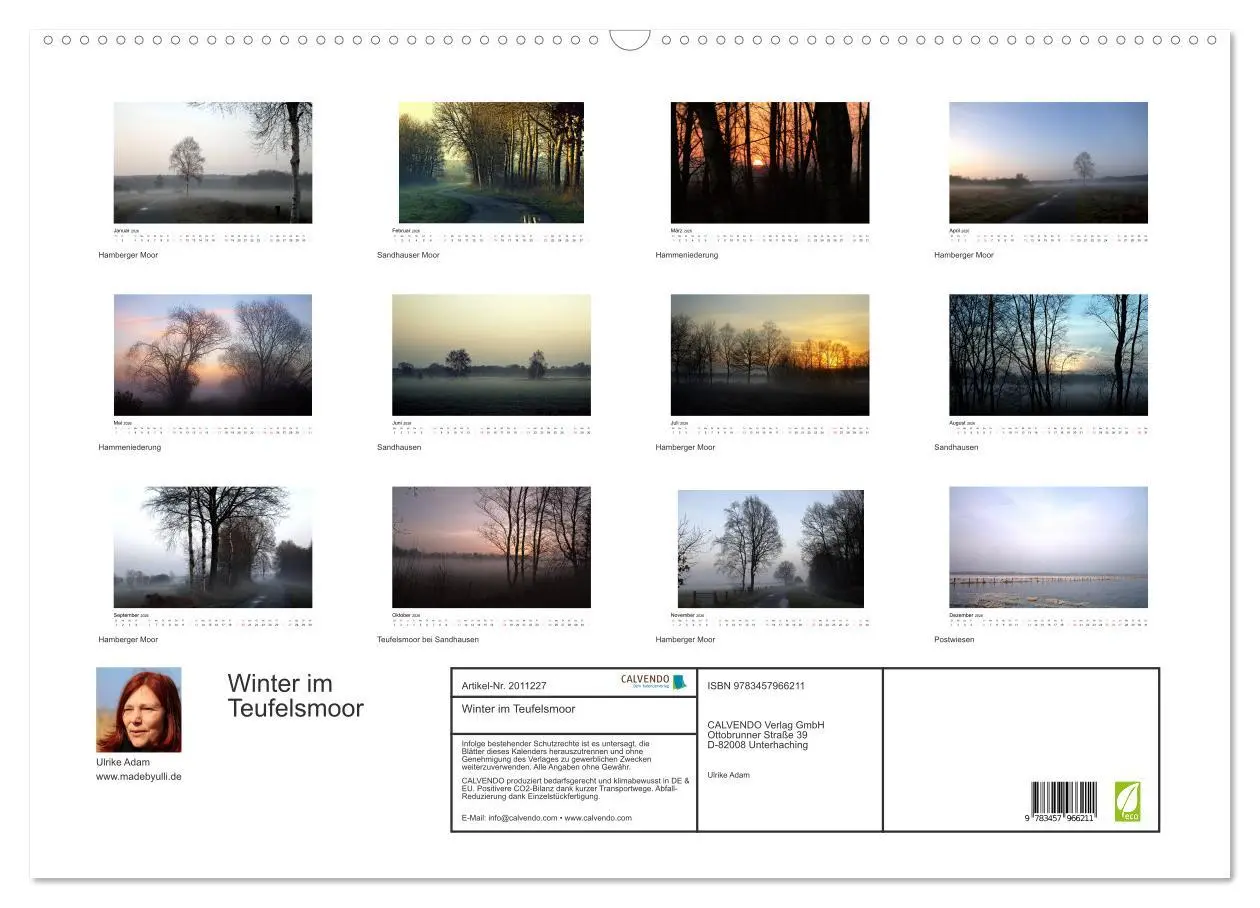 Bild: 9783457966211 | Winter im Teufelsmoor (Wandkalender 2026 DIN A2 quer), CALVENDO...