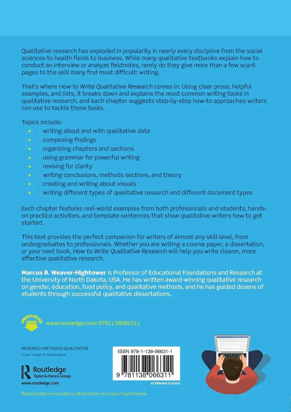 Rückseite: 9781138066311 | How to Write Qualitative Research | Marcus B. Weaver-Hightower | Buch
