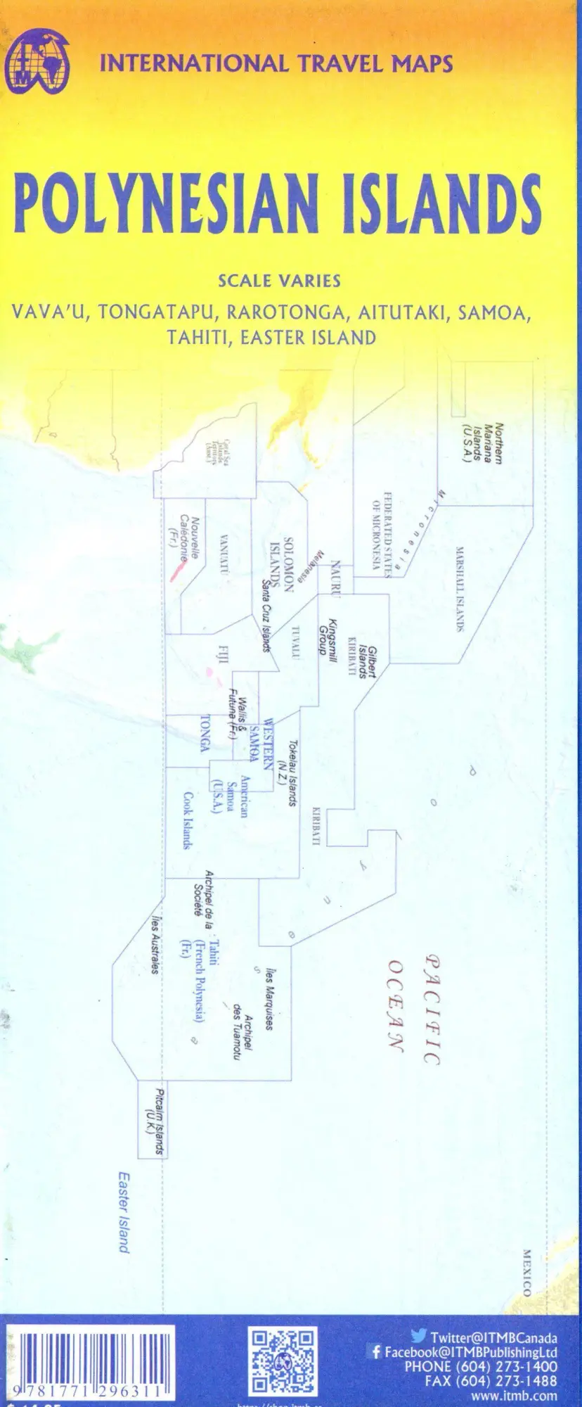 Bild: 9781771296311 | Polynesian Islands | ITM Travel Reference Map | (Land-)Karte | 2024