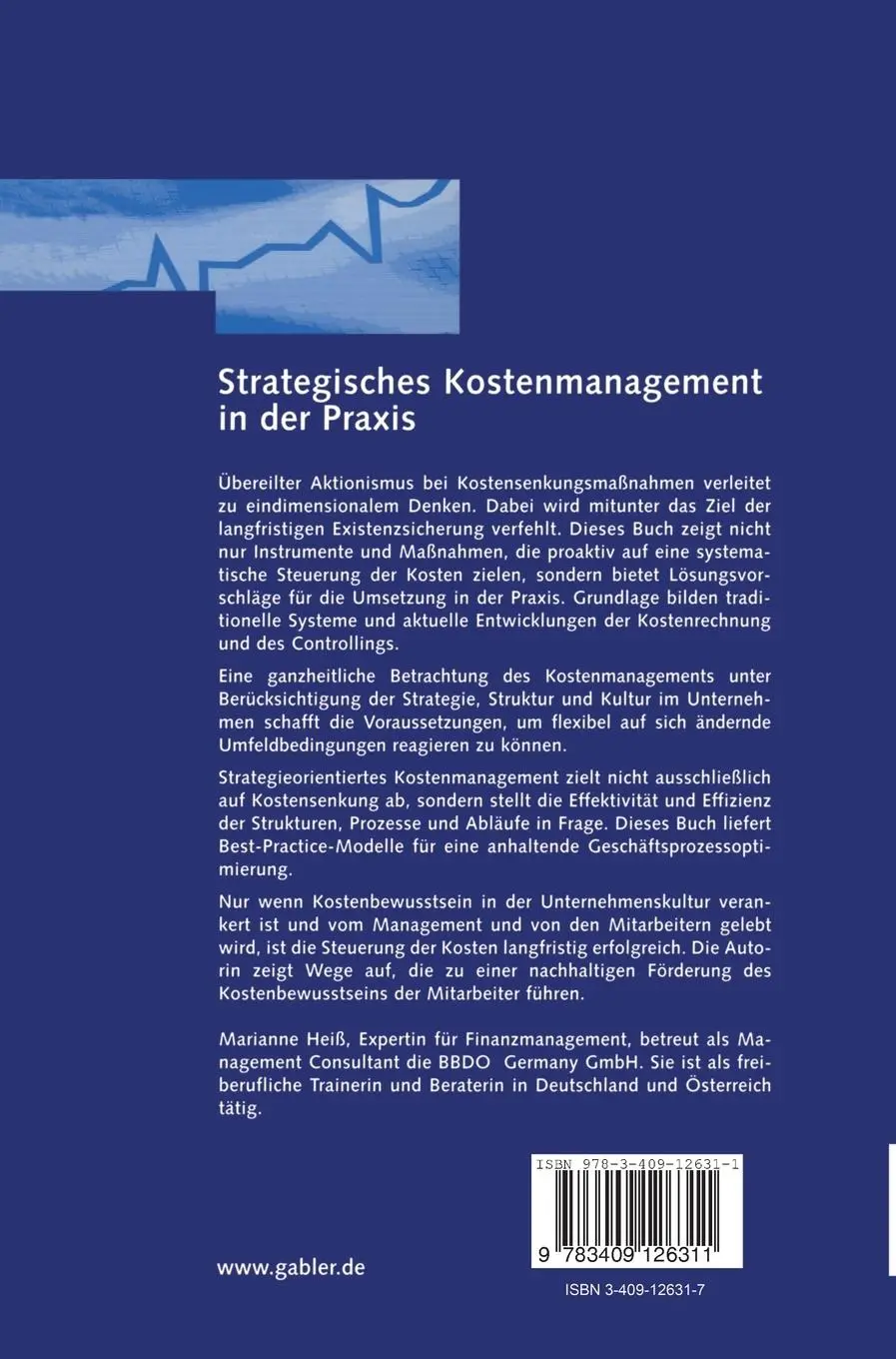 Rückseite: 9783409126311 | Strategisches Kostenmanagement in der Praxis | Marianne Heiß | Buch