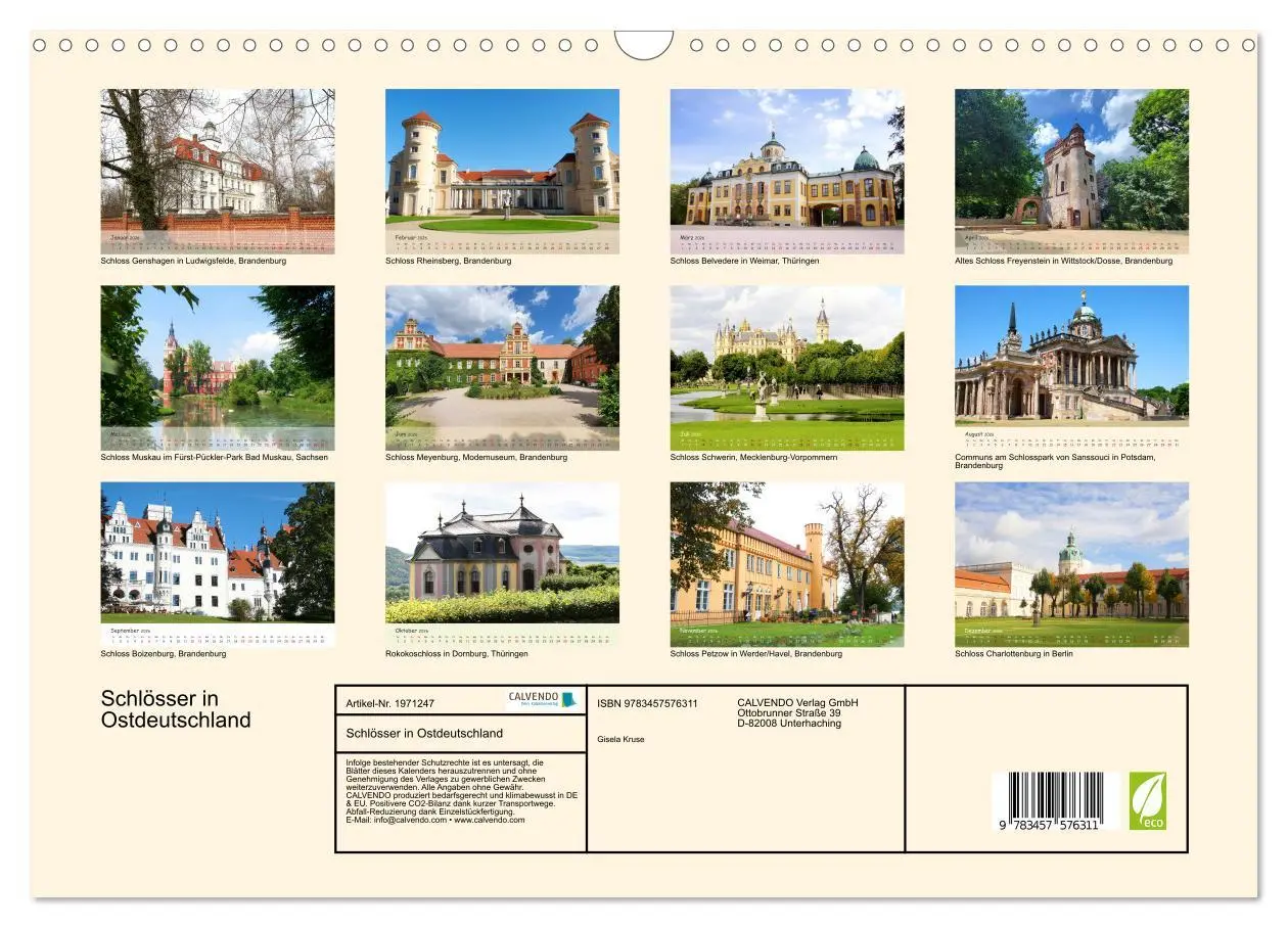 Bild: 9783457576311 | Schlösser in Ostdeutschland (Wandkalender 2026 DIN A3 quer),...