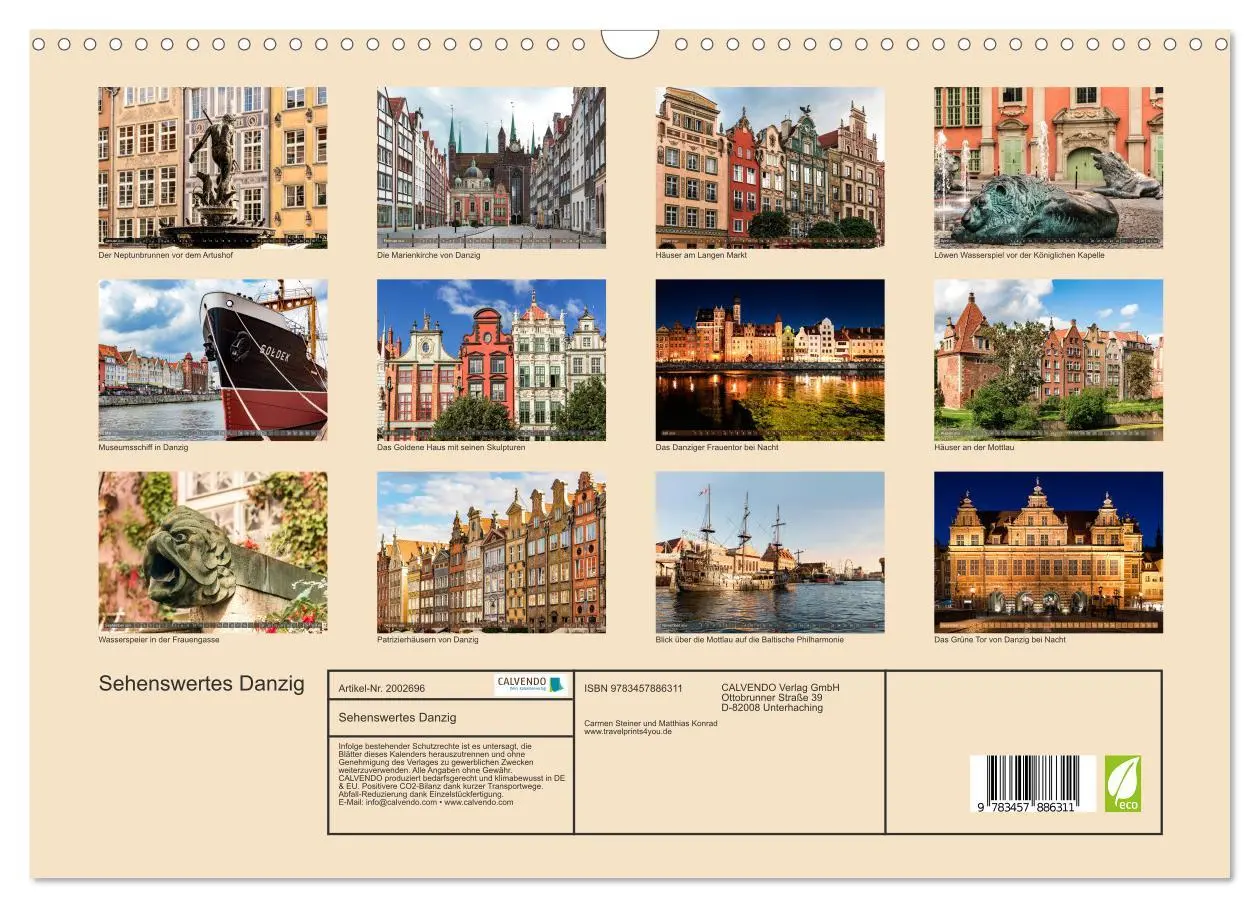 Bild: 9783457886311 | Sehenswertes Danzig (Wandkalender 2026 DIN A3 quer), CALVENDO...