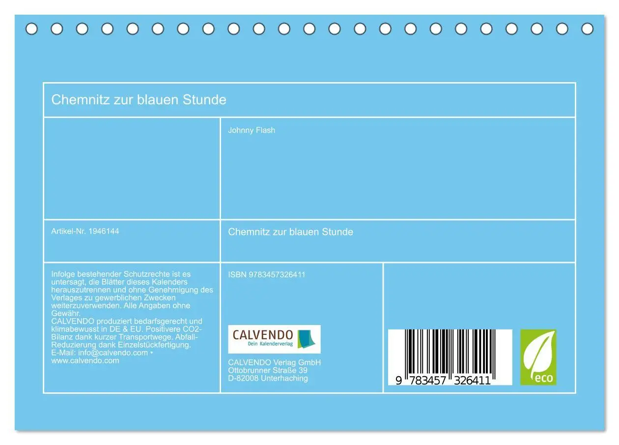 Bild: 9783457326411 | Chemnitz zur blauen Stunde (Tischkalender 2026 DIN A5 quer),...