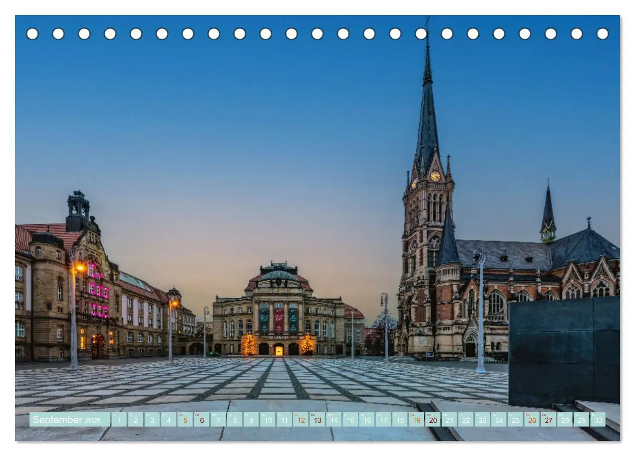 Bild: 9783457326411 | Chemnitz zur blauen Stunde (Tischkalender 2026 DIN A5 quer),...