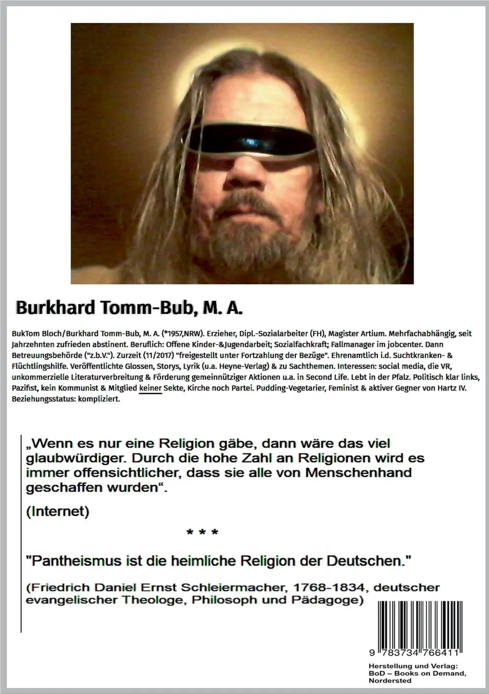 Rückseite: 9783734766411 | Pan(en)theistischer Notizblog NUR ICH NUR DU | Burkhard Tomm-Bub