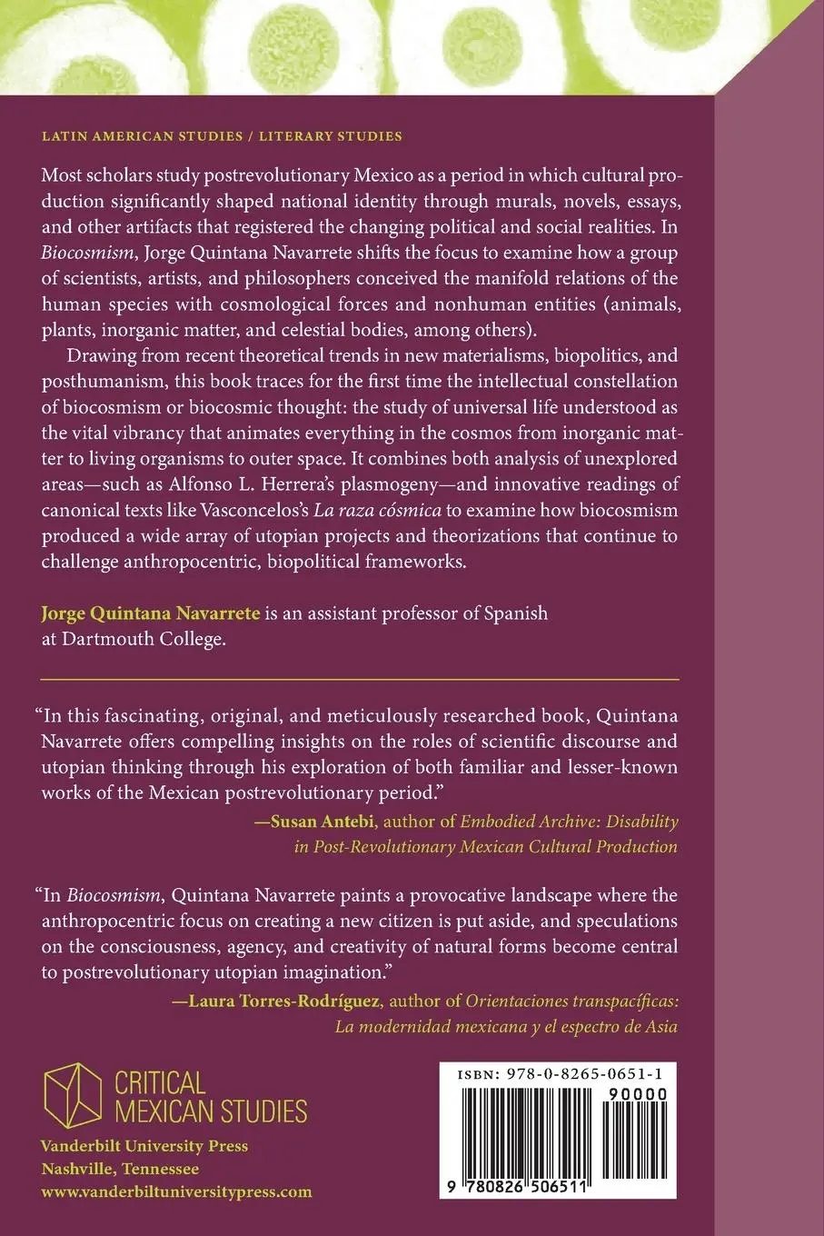 Rückseite: 9780826506511 | Biocosmism | Jorge Quintana Navarrete | Taschenbuch | Englisch | 2024