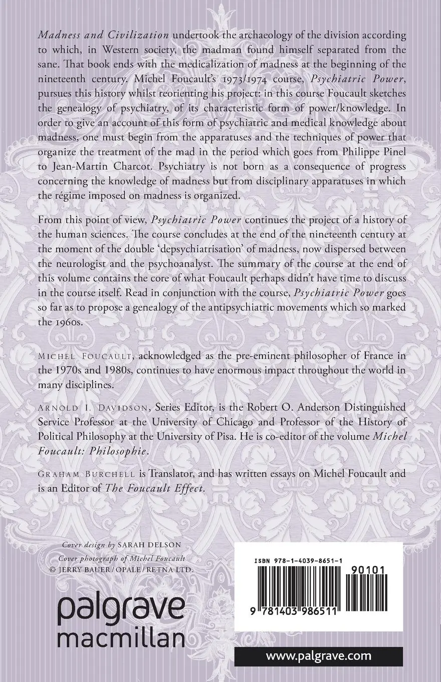 Rückseite: 9781403986511 | Psychiatric Power | Lectures at the Collège de France, 1973-1974