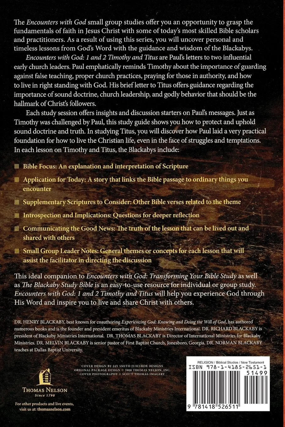 Rückseite: 9781418526511 | Encounters with God | 1 &amp; 2 Timothy &amp; Titus | Henry Blackaby (u. a.)