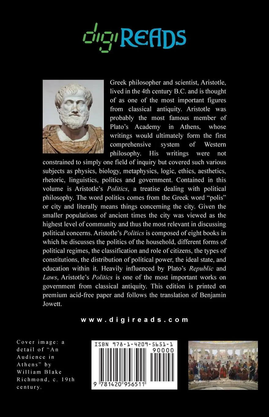 Rückseite: 9781420956511 | Politics (Translated by Benjamin Jowett) | Aristotle | Taschenbuch