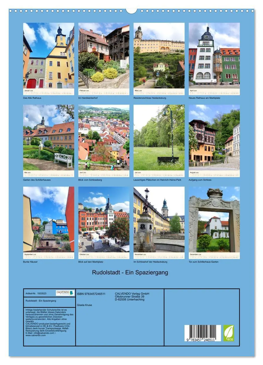 Bild: 9783457246511 | Rudolstadt - Ein Spaziergang (hochwertiger Premium Wandkalender...