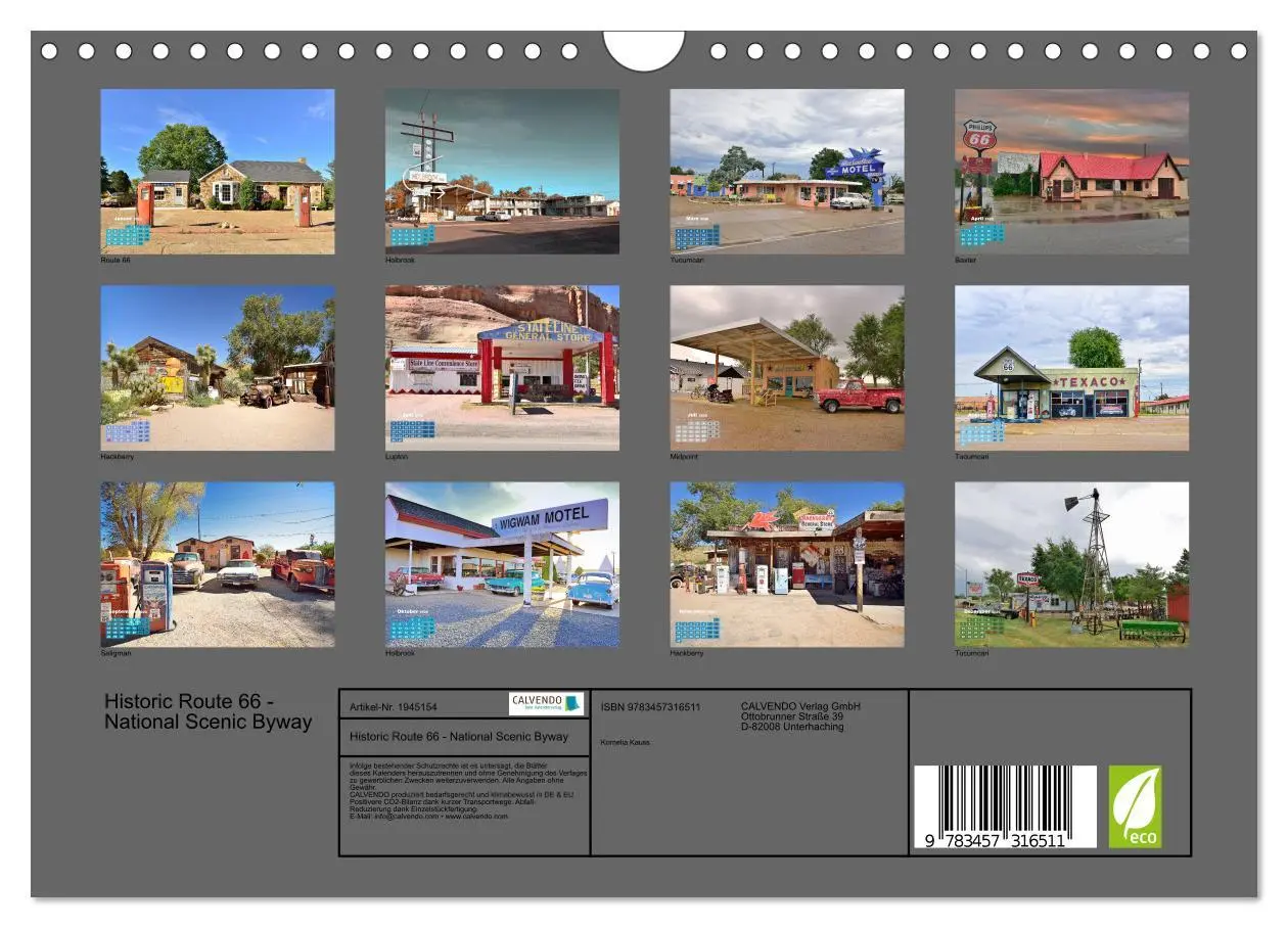 Bild: 9783457316511 | Historic Route 66 - National Scenic Byway (Wandkalender 2026 DIN A4...
