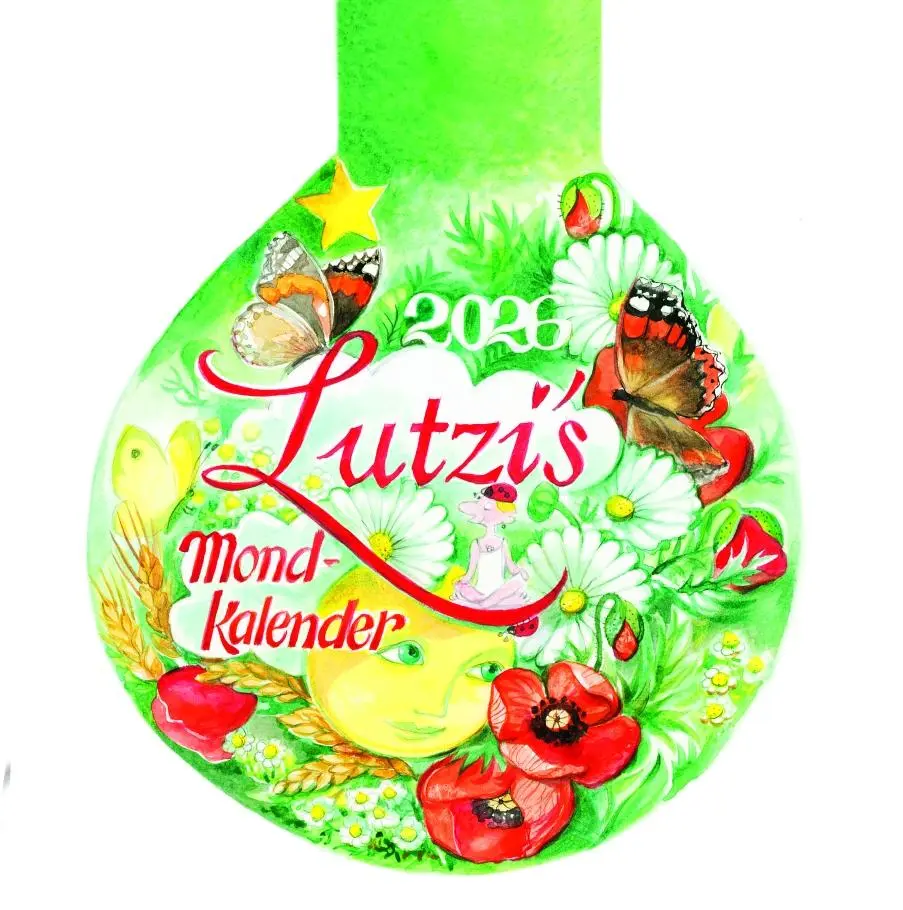 Cover: 9783942966511 | Lutzis Mondkalender rund Ø 16cm (Tagesabreisskalender) 2026 | Kalender