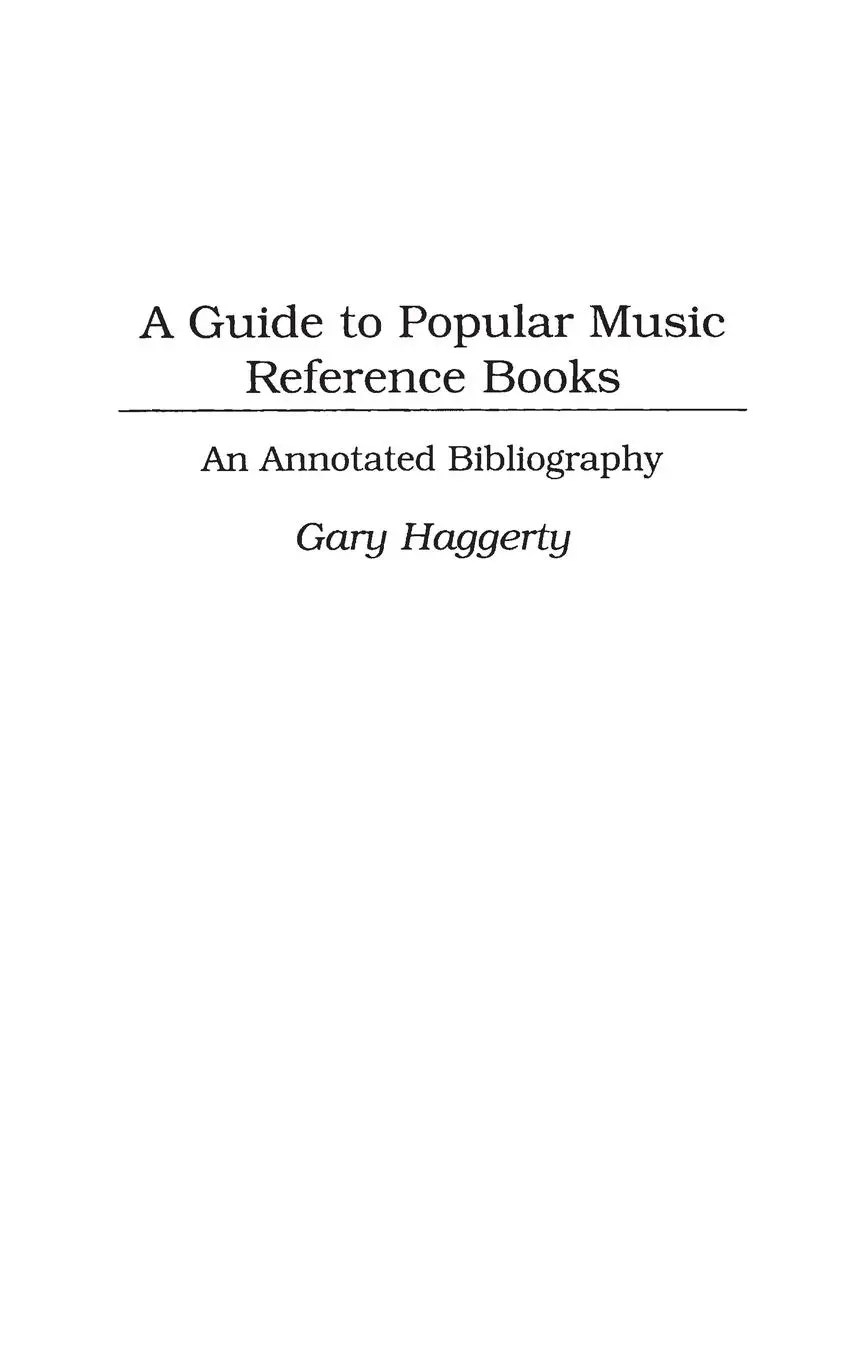 Cover: 9780313296611 | A Guide to Popular Music Reference Books | An Annotated Bibliography