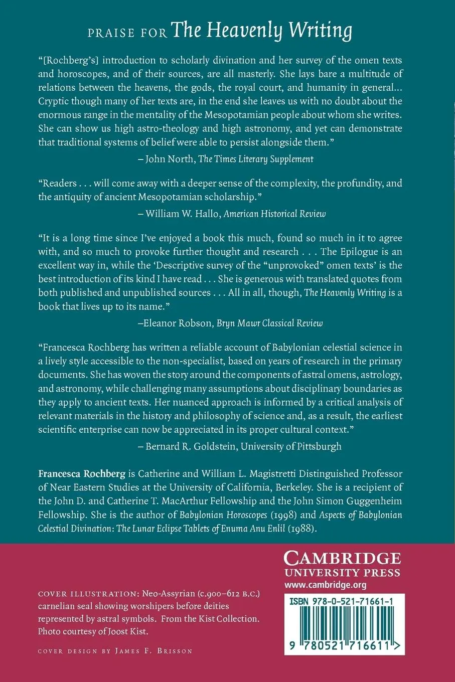 Rückseite: 9780521716611 | The Heavenly Writing | Francesca Rochberg | Taschenbuch | Englisch