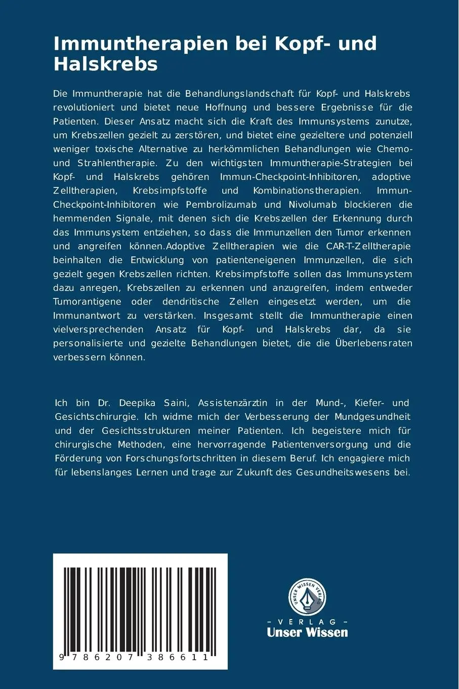 Rückseite: 9786207386611 | Immuntherapien bei Kopf- und Halskrebs | Deepika Saini (u. a.) | Buch