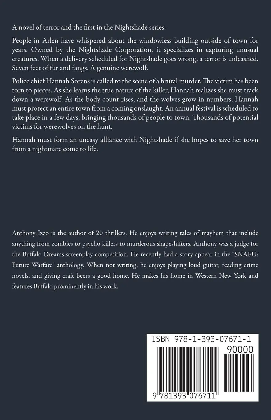 Rückseite: 9781393076711 | Nightshade | Anthony Izzo | Taschenbuch | Kartoniert / Broschiert