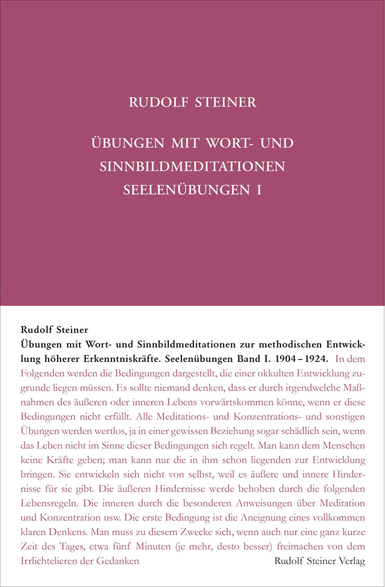 Cover: 9783727426711 | Seelenübungen I | Rudolf Steiner | Buch | 564 S. | Deutsch | 2024