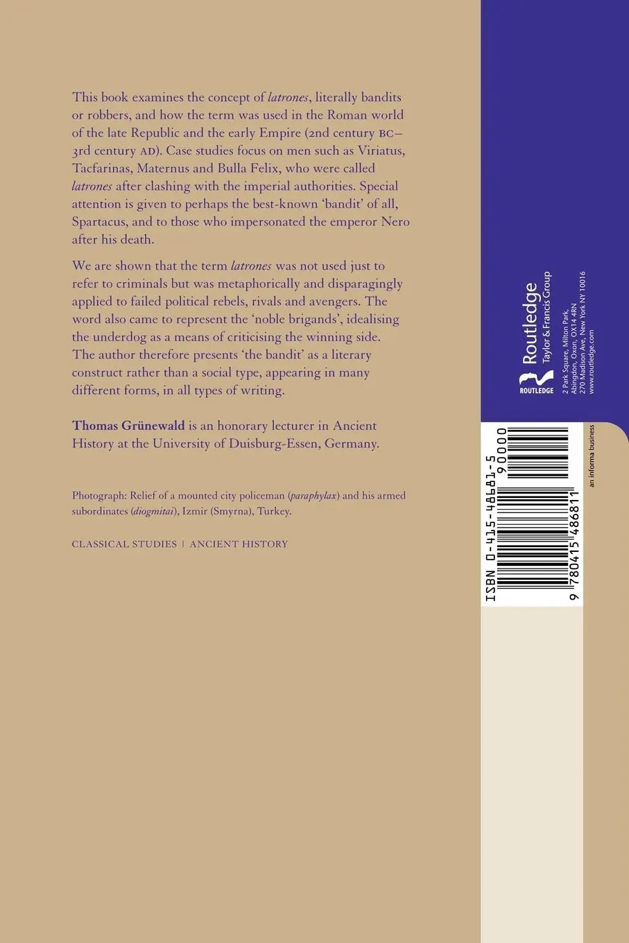 Rückseite: 9780415486811 | Bandits in the Roman Empire | Myth and Reality | Thomas Grunewald