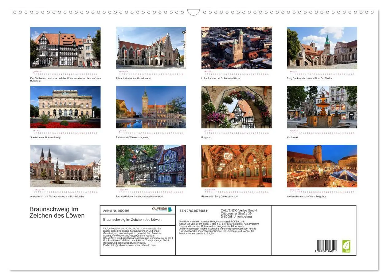 Bild: 9783457766811 | Braunschweig Im Zeichen des Löwen (Wandkalender 2026 DIN A2 quer),...