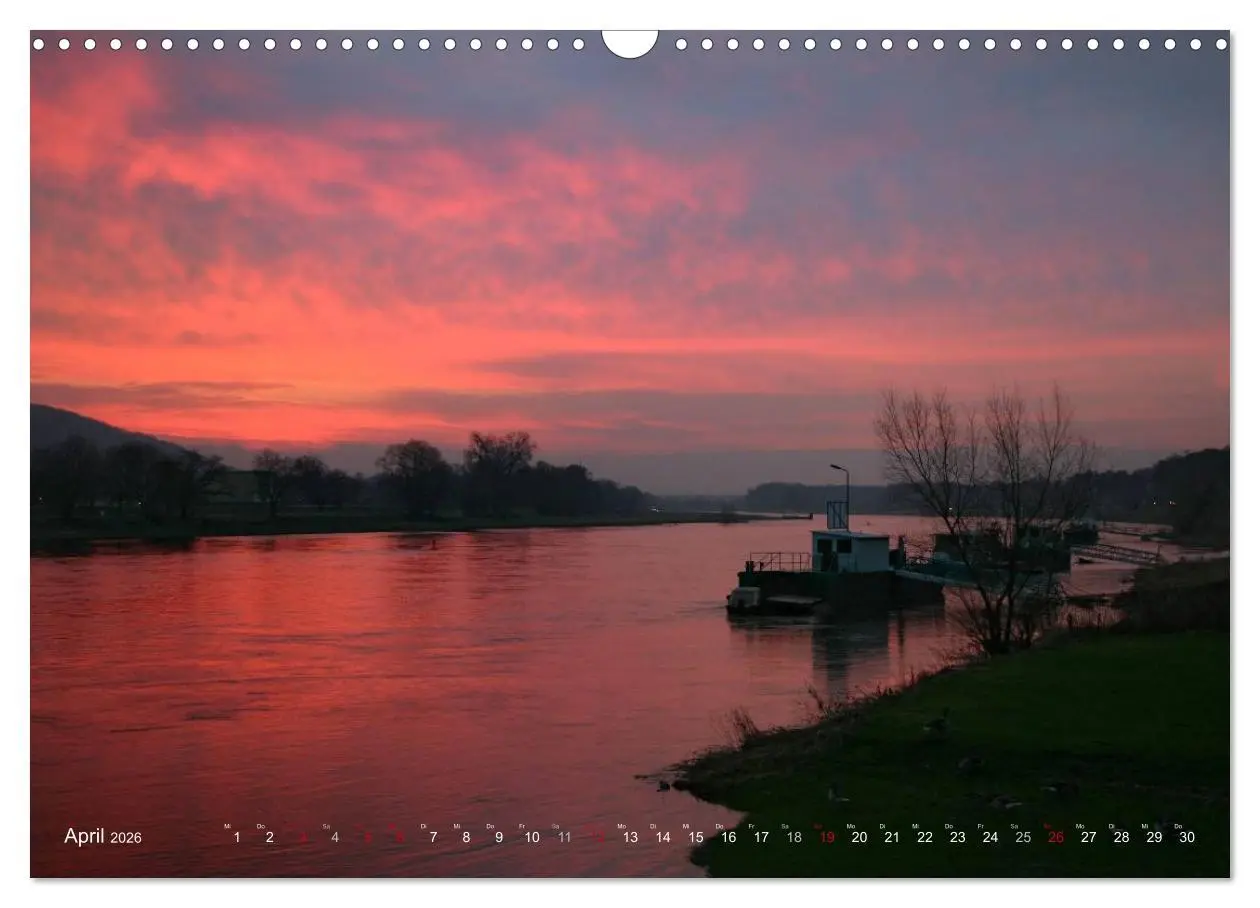 Bild: 9783516096811 | Die Elbe in Dresden-Laubegast (Wandkalender 2026 DIN A3 quer),...