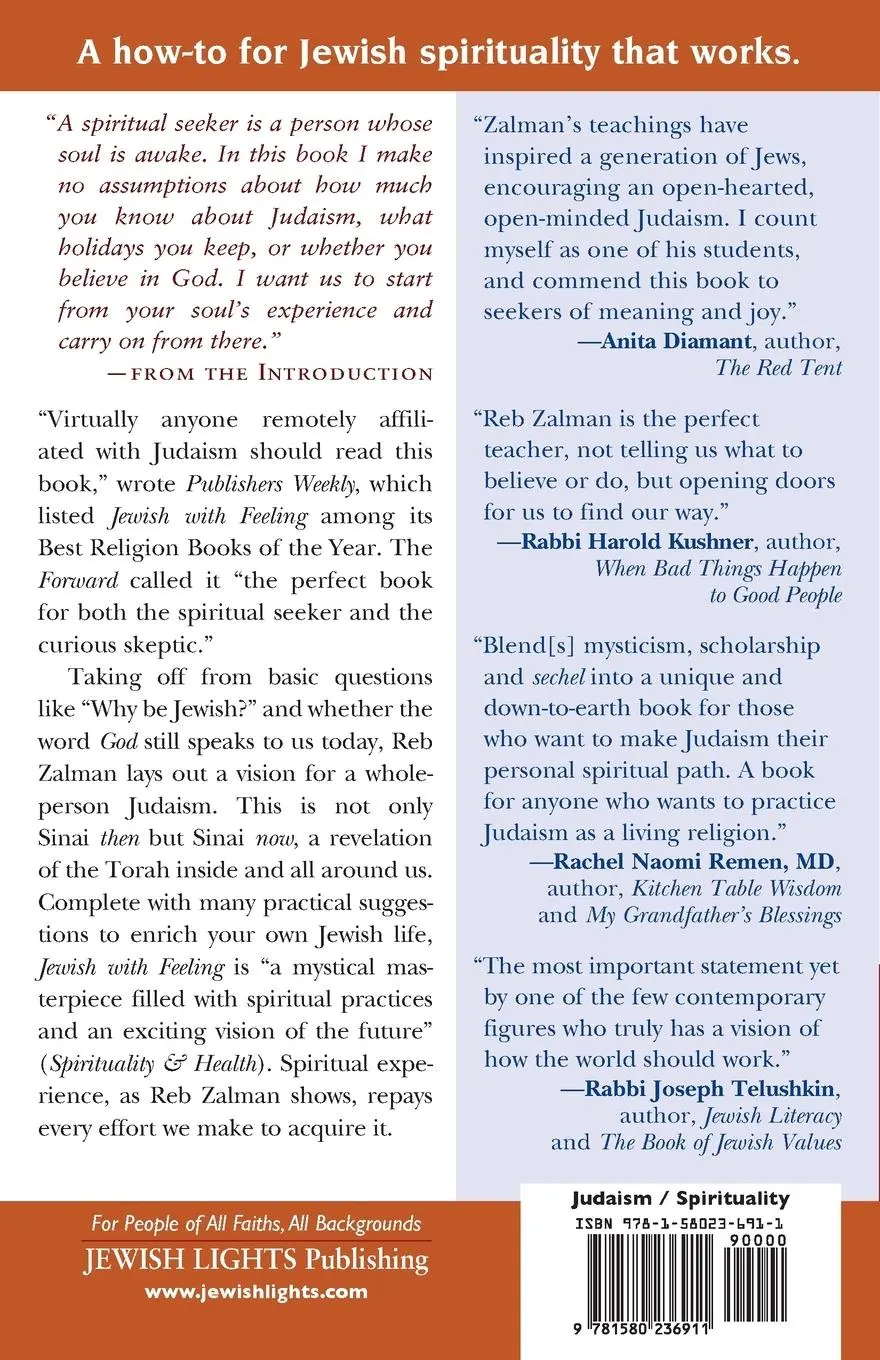 Rückseite: 9781580236911 | Jewish with Feeling | A Guide to Meaningful Jewish Practice | Buch