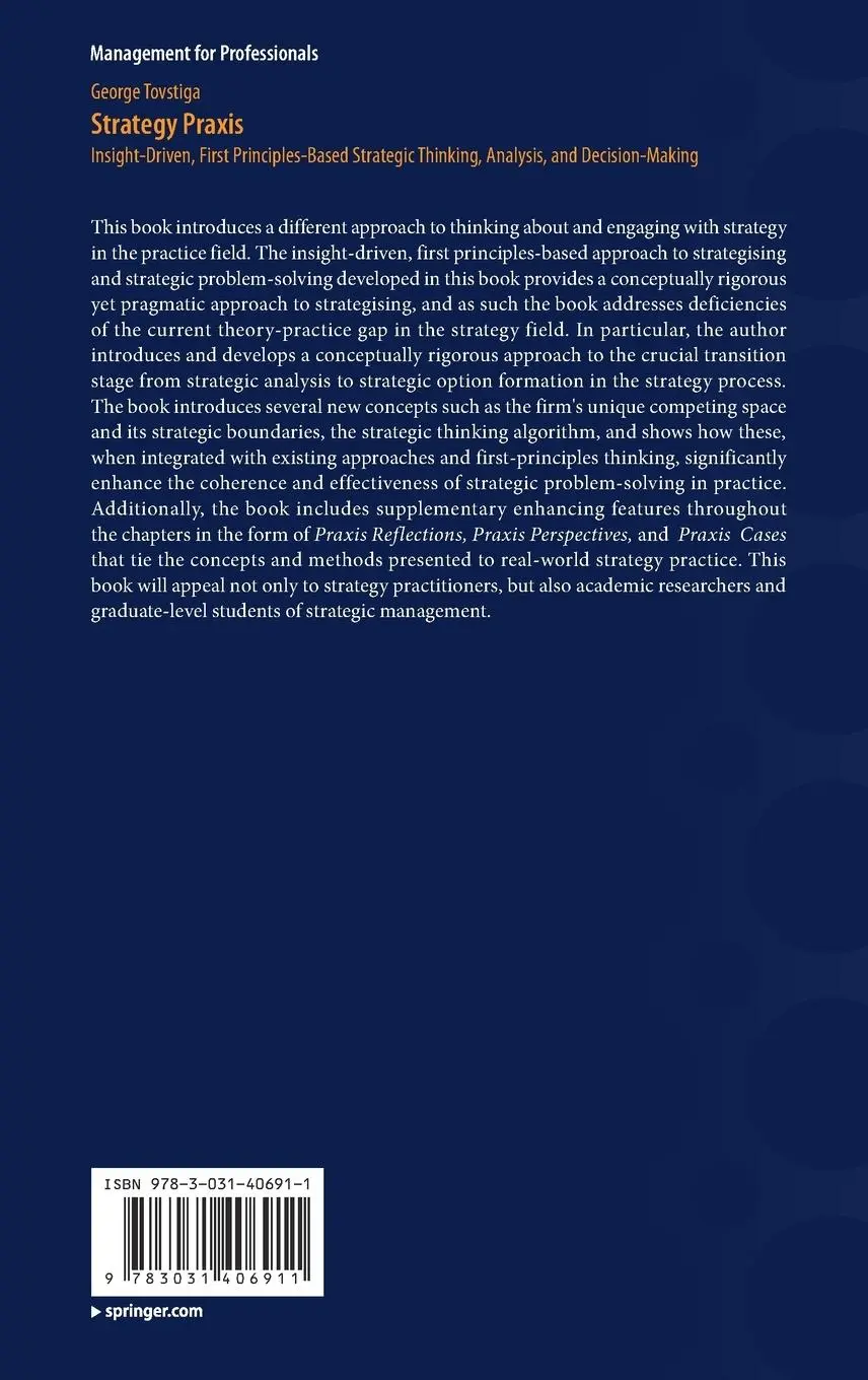 Rückseite: 9783031406911 | Strategy Praxis | George Tovstiga | Buch | xi | Englisch | 2023