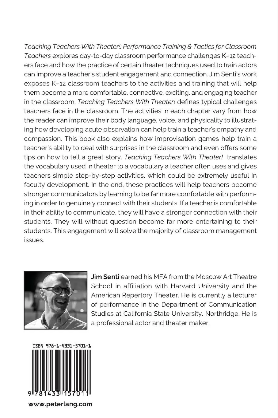 Rückseite: 9781433157011 | Teaching Teachers With Theater! | Jim Senti | Taschenbuch | Paperback