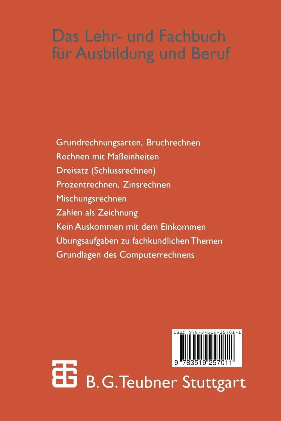 Rückseite: 9783519257011 | Friseurfachrechnen | Petra Jany (u. a.) | Taschenbuch | 240 S. | 1997