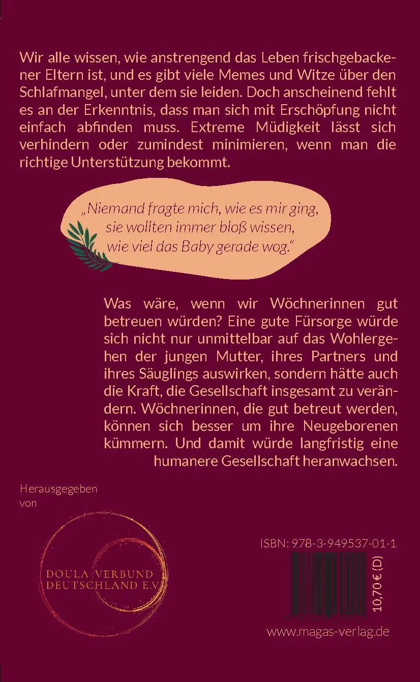 Rückseite: 9783949537011 | Was im Wochenbett wichtig ist | Sophie Messager | Taschenbuch | 192 S.